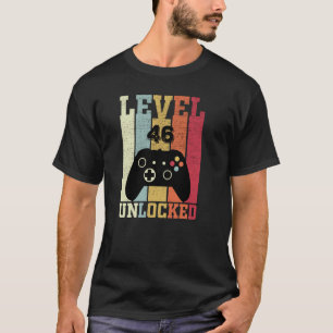 Stufe 46 Unverriegelter Videospieler 46. Geburtsta T-Shirt