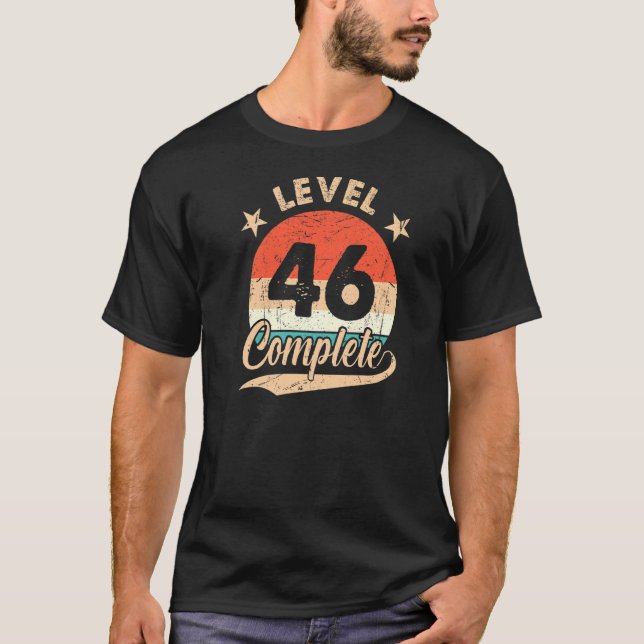 Stufe 46 Vollständiger Retro 46. Hochzeitstag T-Shirt (Vorderseite)