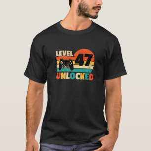 Stufe 47 Ungesperrter Funny Video Gamer Geburtstag T-Shirt