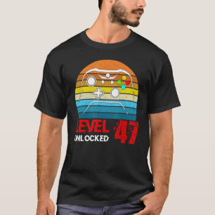 Stufe 47 Unverriegelter Video-Gamer 47. Geburtstag T-Shirt
