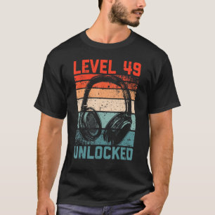 Stufe 49 Unverriegelter Video-Gamer 49. Geburtstag T-Shirt