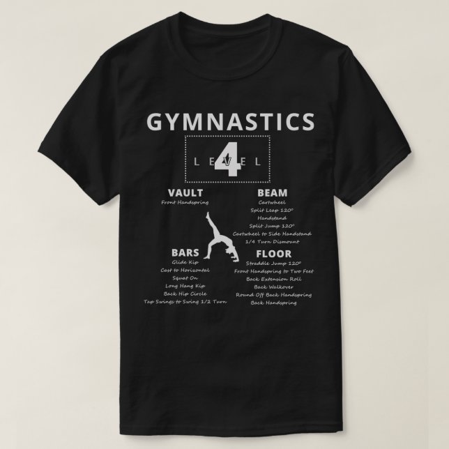 Stufe 4 Qualifikation Gymnastik - Geschenkdesign T-Shirt (Design vorne)