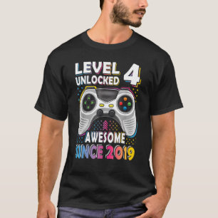 Stufe 4 Ungesperrter Gamer 4. Junge 4 Jahre alt 1 T-Shirt