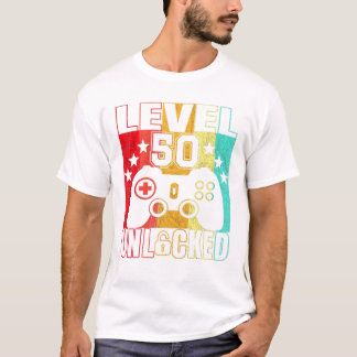 Stufe 50 Unverriegelte 50 Jahre BDay-Männer T-Shirt