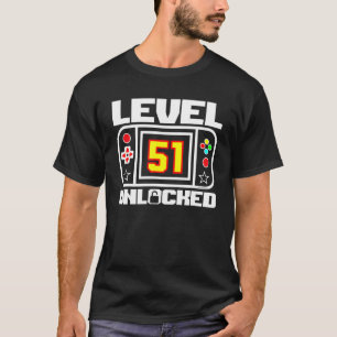Stufe 51 Ungesperrtes Geburtstagslustiges Videospi T-Shirt