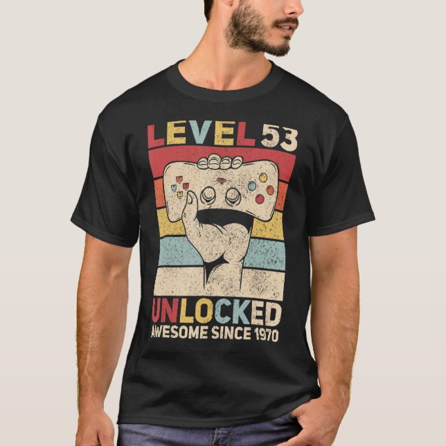 Stufe 53 Unverschlossene 53 Jahre alte Männer Kind T-Shirt (Vorderseite)