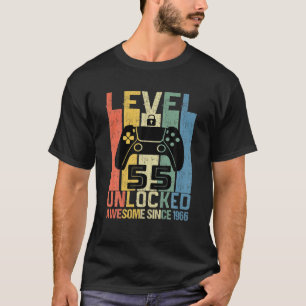 Stufe 55 Unverriegelter Geburtstagsgamer Phantasti T-Shirt