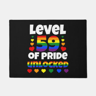Stufe 59 des unverschlossenen Regenbogens LGBT 59. Fußmatte