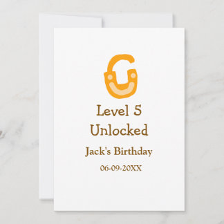 Stufe 5 entsperrtes Schloss orange braun Geburtsta Einladung