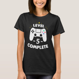 Stufe 5 Vollständige Gamer Fünfte Geburtstagsparty T-Shirt
