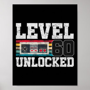Stufe 60 freigeschaltet 60 Jahre altes Geschenk Vi Poster