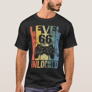 Stufe 66 Entsperrter 66. Geburtstag für Videospiel T-Shirt