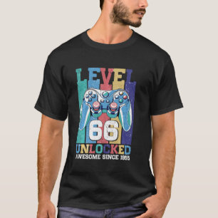 Stufe 66 Unverriegeltes Videospiel Funny 66. Gebur T-Shirt