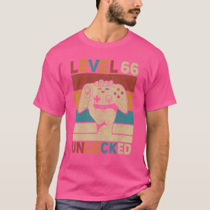 Stufe 66 Unverschlossener 66. Geburtstag 66 Jahre T-Shirt