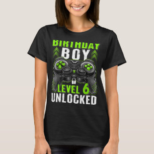 Stufe 6 Entsperrter Geburtstagskind 6 Jahre Junge T-Shirt