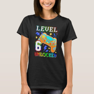 Stufe 6 Entsperrtes 6. Geburtstag Videospiel 6 Jah T-Shirt