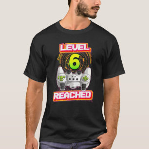 Stufe 6 Erreichter Gamer 6. Geburtstag Video Gamin T-Shirt
