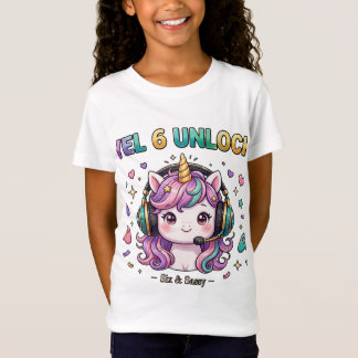Stufe 6 freigeschaltet Six and Sassy Einhorn Gamer T-Shirt