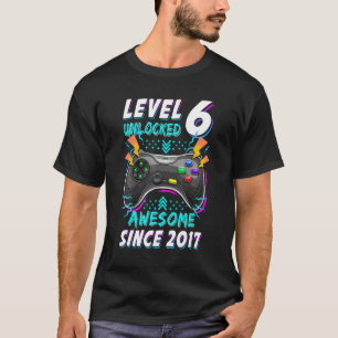 Stufe 6 Ungesperrter Gamer 6th Bday Boy 6 Jahre al T-Shirt