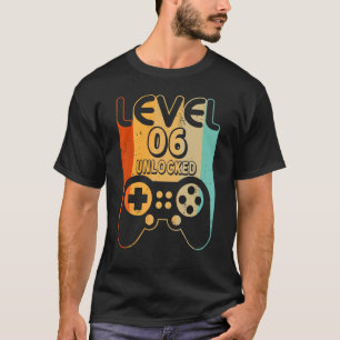 Stufe 6 Ungesperrter Videospieler 6. Geburtstag T-Shirt