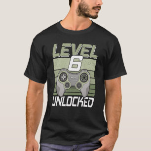 Stufe 6 Ungesperrtes Gaming 6 Jahre alter Gamer 6. T-Shirt