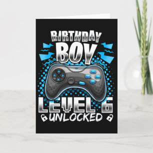 Stufe 6 Unverriegeltes Videospiel 6. Geburtstag Gi Karte