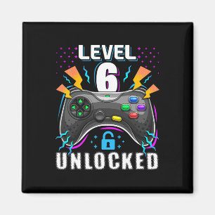 Stufe 6 Unverriegeltes Videospiel 6. Geburtstag Gi Magnet