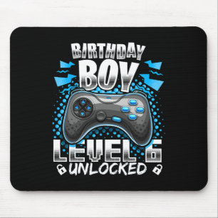 Stufe 6 Unverriegeltes Videospiel 6. Geburtstag Gi Mousepad