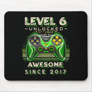 Stufe 6 Unverriegeltes Videospiel Sechs 6. Geburts Mousepad