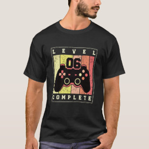 Stufe 6 Vollständige Gamer Boys 6. Geburtstag T-Shirt