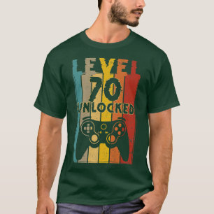 Stufe 70 Ungesperrter Funny Video Gamer 70. Geburt T-Shirt