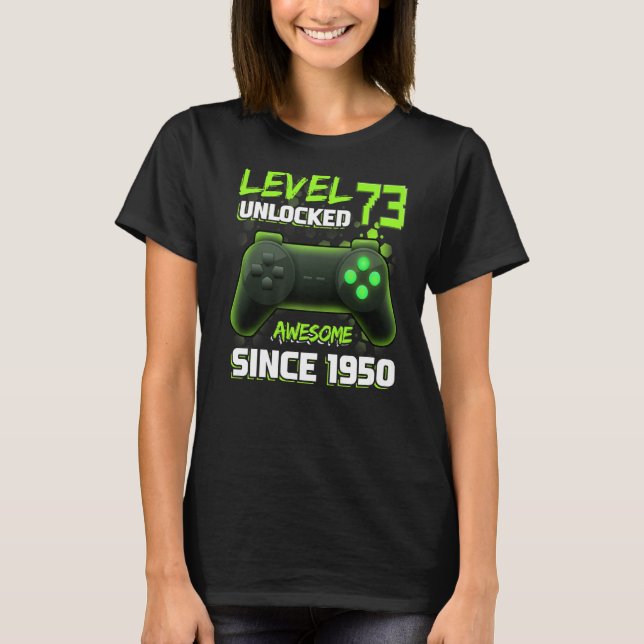 Stufe 73 Unverschlossenes Shirt 73. Geburtstagsfra (Vorderseite)