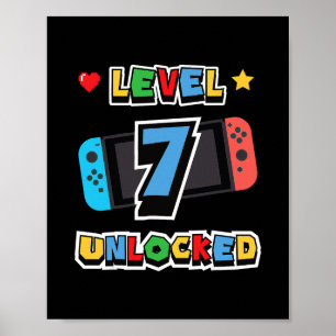 Stufe 7 freigeschaltet 7. Geburtstag Kinder Videos Poster