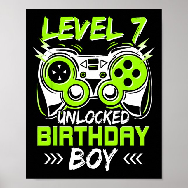 Stufe 7 Unverschlossene Kinder 7. Geburtstag Vinta Poster (Vorne)