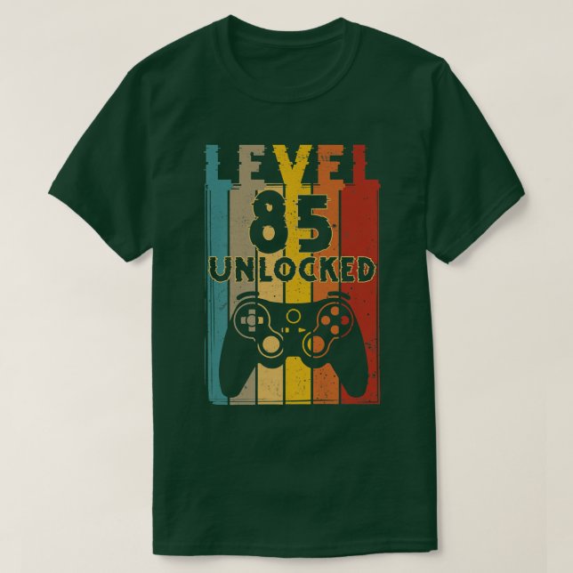 Stufe 85 Ungesperrter Funny Video Gamer 85. Geburt T-Shirt (Design vorne)