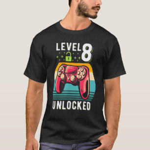 Stufe 8 freigeschaltet Vintage-Sonne-Videospieler T-Shirt