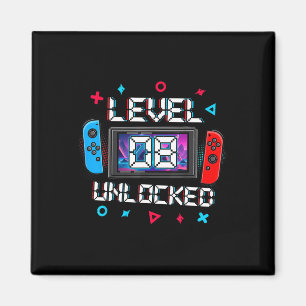 Stufe 8 freigeschalteter Gamer 8. Geburtstagsgesch Magnet