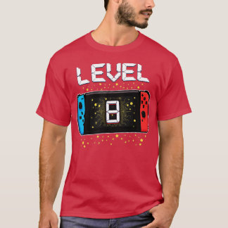 Stufe 8 Geburtstag Gaming 8 Jahre alte Videospiele T-Shirt