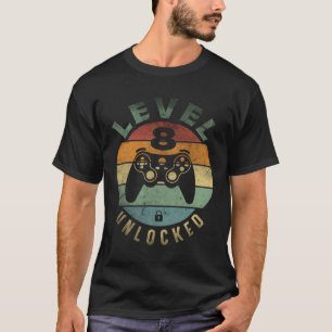 Stufe 8 Ungesperrter Funny Video Gamer 8. Geburtst T-Shirt