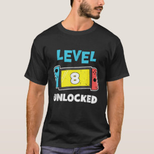 Stufe 8 unverschlossener Gamer 8. Geburtstag Video T-Shirt