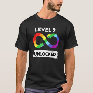Stufe 9 freigeschaltet Autismus-Bewusstsein Asperg T-Shirt
