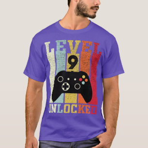 Stufe 9 Ungesperrtes Sonnenvideo 9. Geburtstagsges T-Shirt