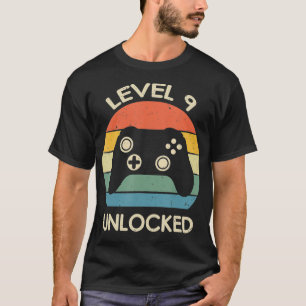 Stufe 9 Unverriegelte 9. Gaming Geburtstagscontrol T-Shirt