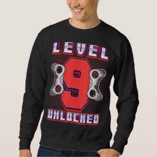 Stufe 9 Unverriegeltes Videospiel 9. Geburtstagssp Sweatshirt