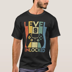 Stufe 9 unverschlossen Geburtstag 9 Jahre alt sein T-Shirt