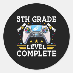 Stufe abgeschlossen Gamer Kids CL 2025 Junge Runder Aufkleber