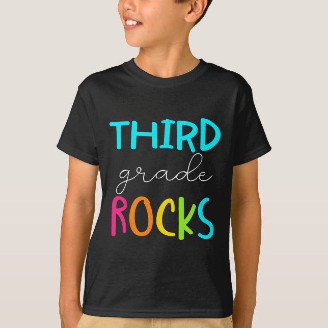 Stufe Rocks Team 3. Klasse Lehrer T-Shirt (Vorderseite)