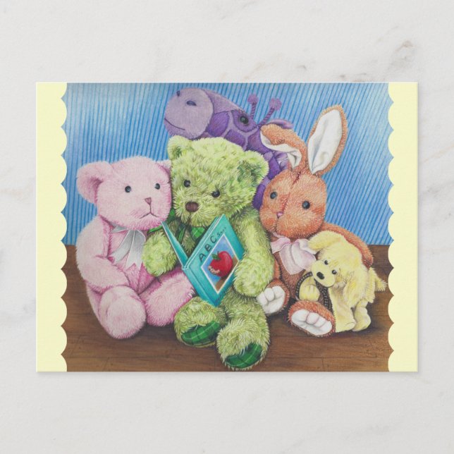 Stuff Animal Circle Time Art Print Postkarte (Vorderseite)