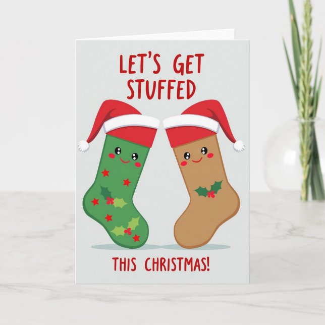 Stuffed Christmas Stocking Card Karte (Vorderseite)