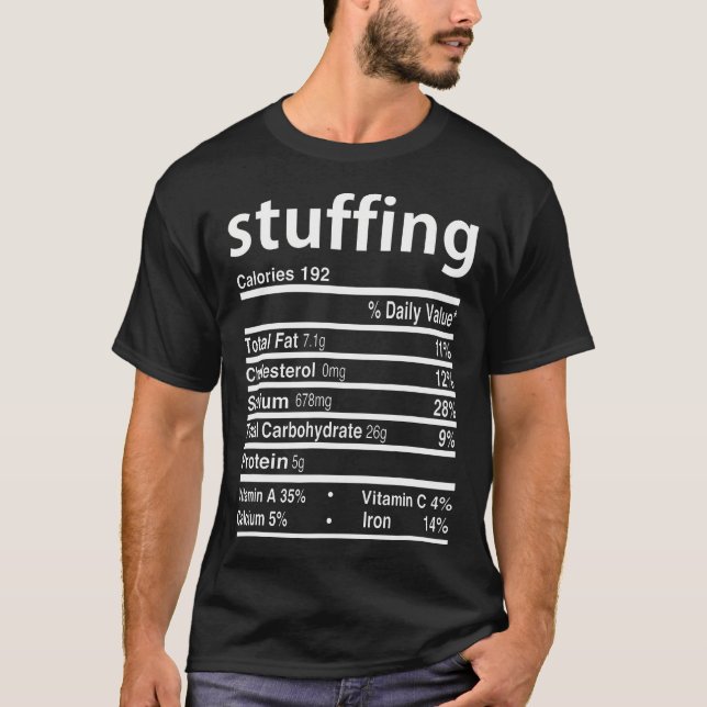 Stuffing Nutrition Facts 2020 Erntedank Christm T-Shirt (Vorderseite)